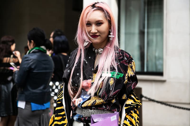 London Fashion Week Spring Summer 2019 Street Style plaid floral prints prada nike christian dior acne gucci fendi streetsnaps