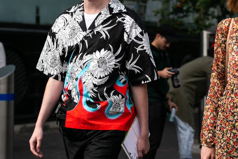 London Fashion Week Spring Summer 2019 Street Style plaid floral prints prada nike christian dior acne gucci fendi streetsnaps