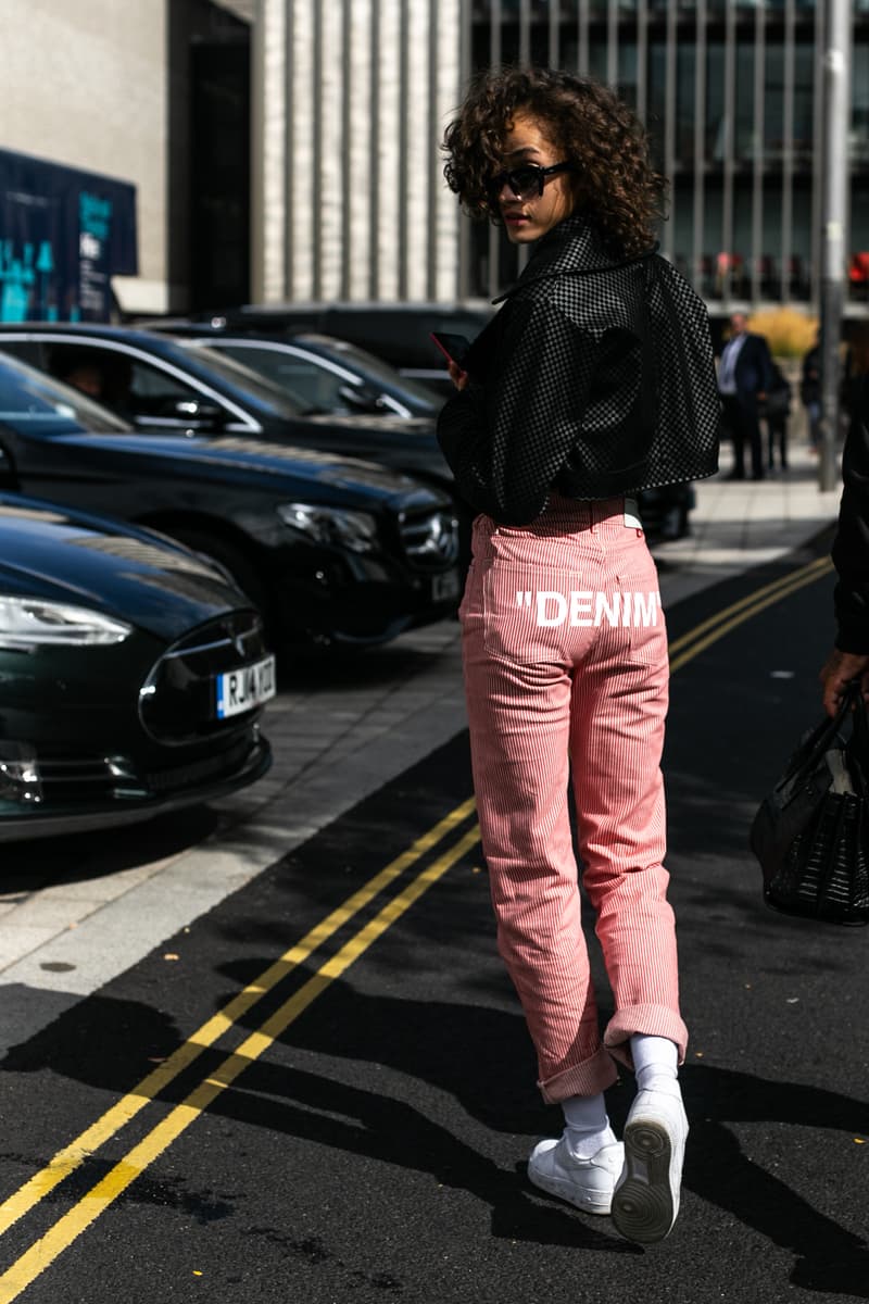 London Fashion Week Spring Summer 2019 Street Style plaid floral prints prada nike christian dior acne gucci fendi streetsnaps