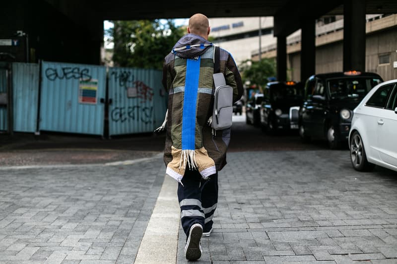 London Fashion Week Spring Summer 2019 Street Style plaid floral prints prada nike christian dior acne gucci fendi streetsnaps