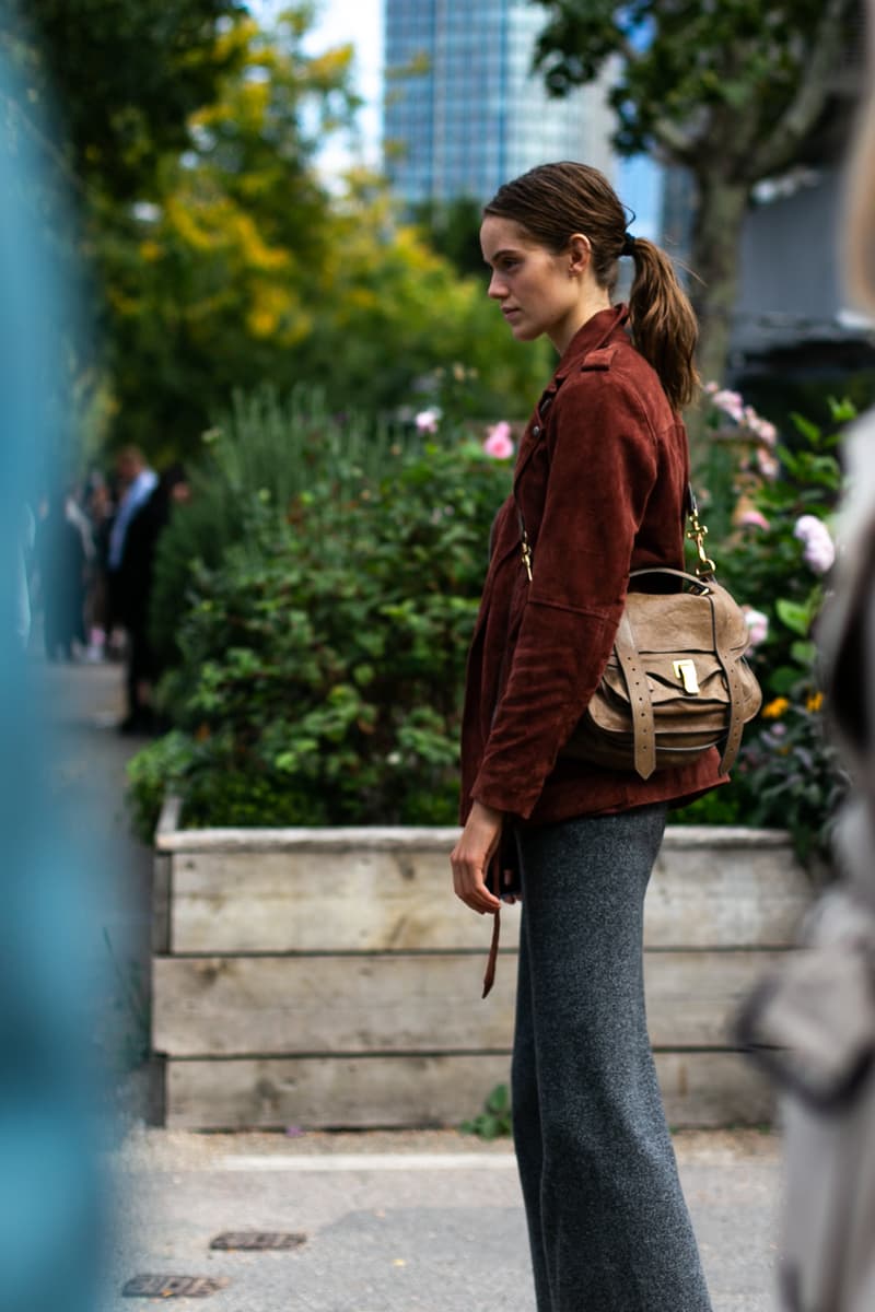 London Fashion Week Spring Summer 2019 Street Style plaid floral prints prada nike christian dior acne gucci fendi streetsnaps