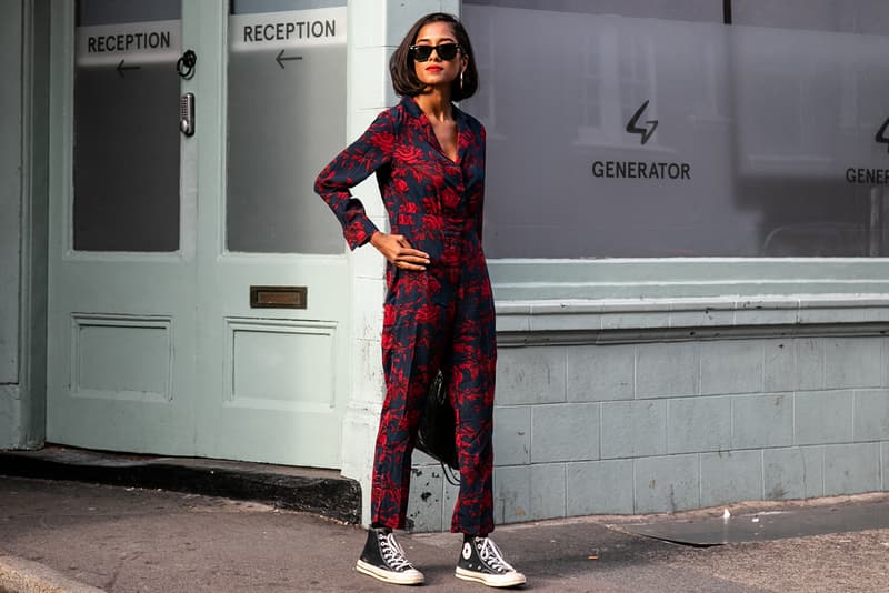 London Fashion Week Spring Summer 2019 Street Style plaid floral prints prada nike christian dior acne gucci fendi streetsnaps