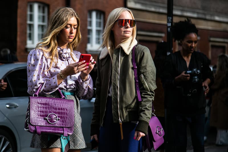 London Fashion Week Spring Summer 2019 Street Style plaid floral prints prada nike christian dior acne gucci fendi streetsnaps