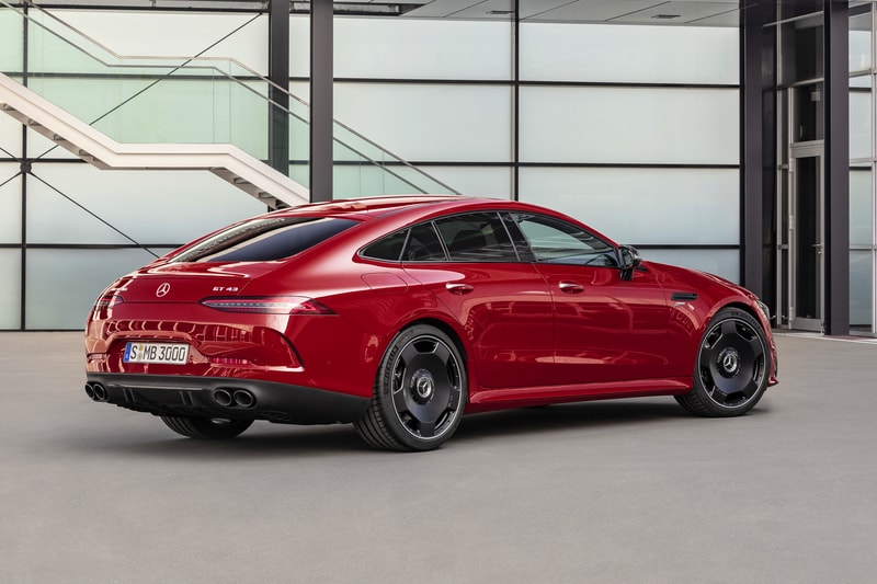 Mercedes GT 43 First Look affordable AMG GT 4 Door Coupe red Specs top speed horsepower car automobile