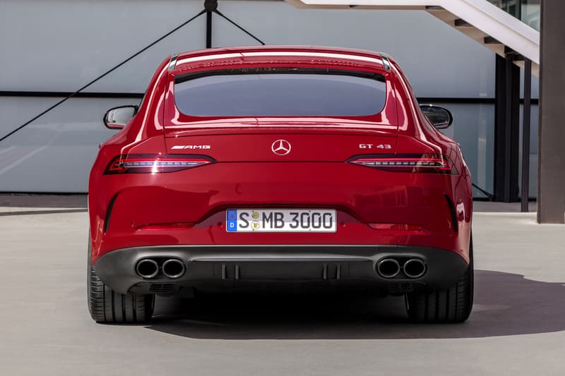 Mercedes GT 43 First Look affordable AMG GT 4 Door Coupe red Specs top speed horsepower car automobile