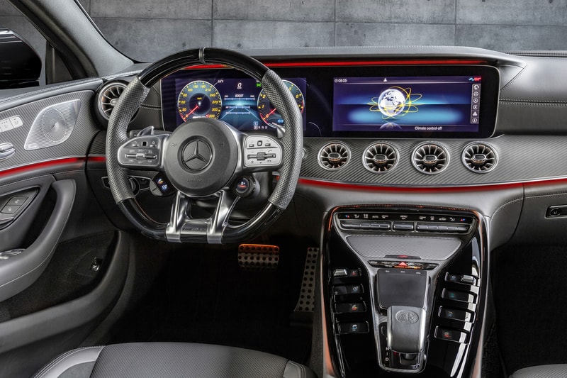 Mercedes GT 43 First Look affordable AMG GT 4 Door Coupe red Specs top speed horsepower car automobile