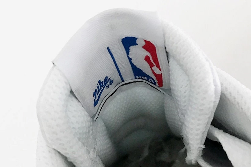 NBA Nike SB Blazer Low Collaboration First Look white colorway premium tumbled leather sneaker footwear dunk basketball skateboarding