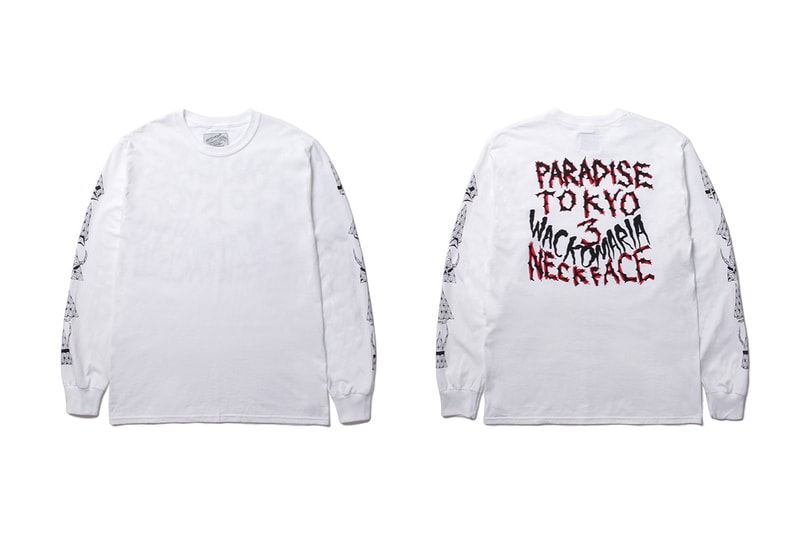 Neckface WACKO MARIA Paradise Tokyo 3 Year Anniversary Capsule short long t shirt hoodies