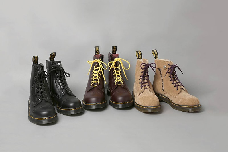 Needles Dr. Martens 8 Hole Boots Collab Details Cop Purchase Buy Shoes Trainers Kicks Sneakers Footwear Collaboration Fall/Winter 2018 Collection Nepenthes