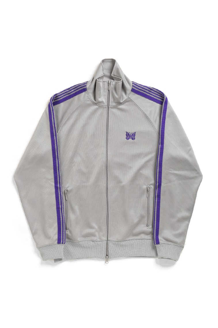 needles track suit jacket pants turquoise grey colorways drop release japan NEPENTHES buy sell poly smooth slim straight