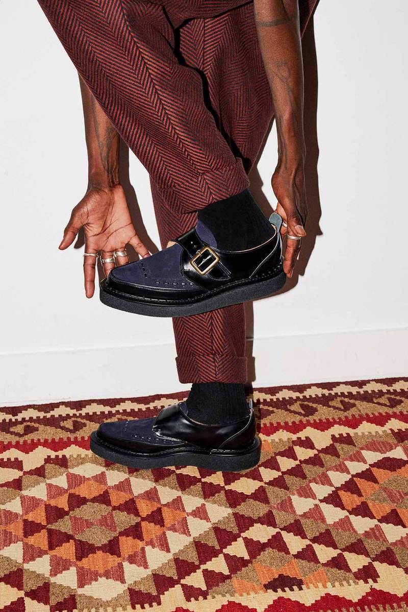 Nicholas Daley x George Cox 2018 Collaboration Collab Footwear Sneakers Boots Kicks Shoes Trainers Footwear Cop Purchase Buy Monk Strap Creeper Dover Street Market London Kink Nahoya