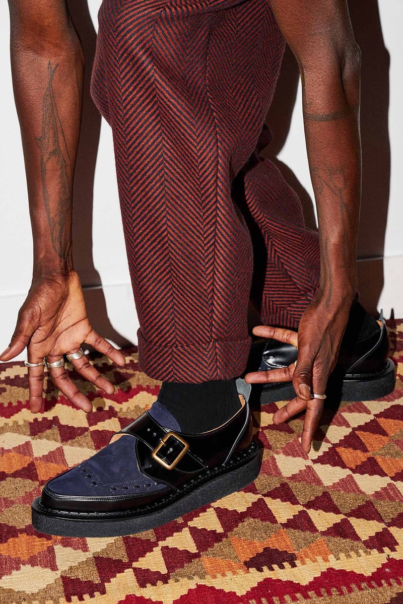 Nicholas Daley x George Cox 2018 Collaboration Collab Footwear Sneakers Boots Kicks Shoes Trainers Footwear Cop Purchase Buy Monk Strap Creeper Dover Street Market London Kink Nahoya