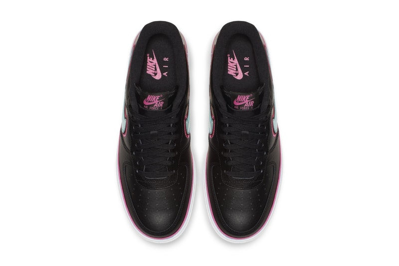 Nike Air Force 1 '07 LV8 "Sport Miami" BLACK/BLUE GALE/LASER FUCHSIA/WHITE colorway sneaker release date price info miami vice