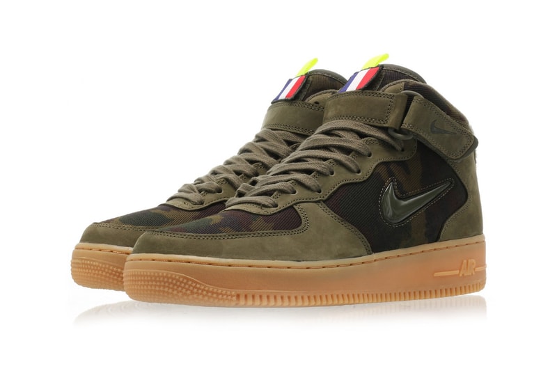 Nike Air Force 1 Jewel French Flag Release Date velcro camo red white blue swoosh buy release date drop red info green mid