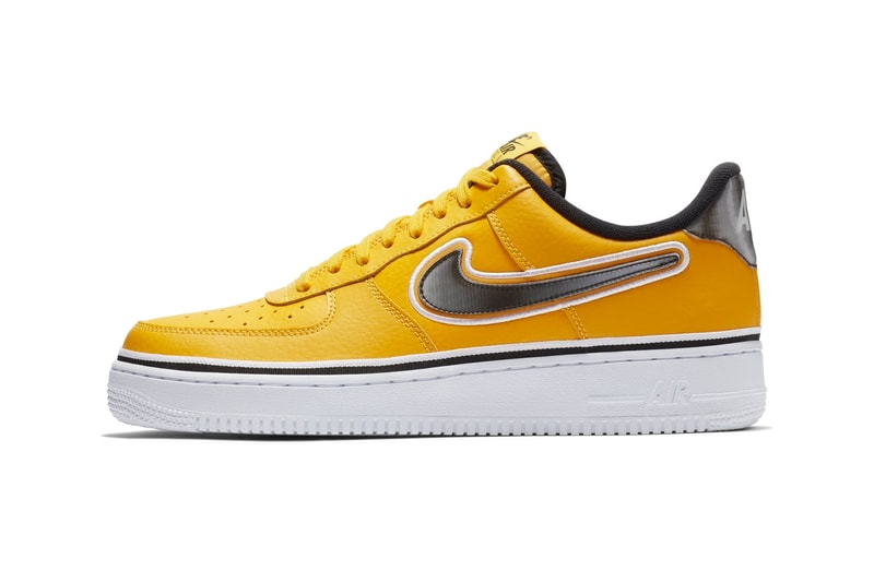 Nike Air Force 1 Low NBA Los Angeles Lakers LA colorway yellow black colorway sneaker release date info price details basketball team colors