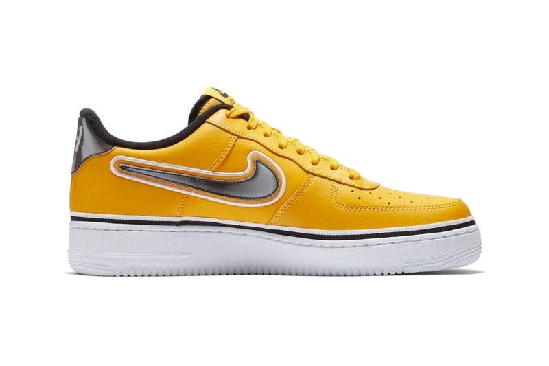 Nike Air Force 1 Low NBA Los Angeles Lakers LA colorway yellow black colorway sneaker release date info price details basketball team colors