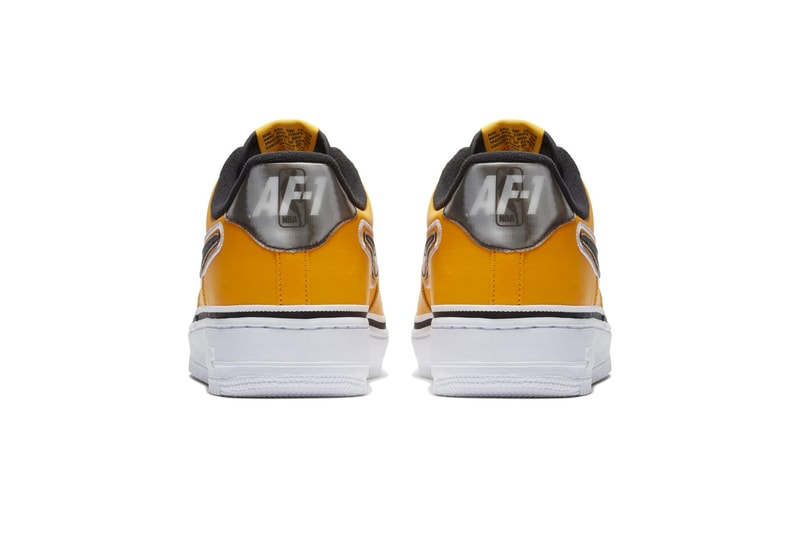 Nike Air Force 1 Low NBA Los Angeles Lakers LA colorway yellow black colorway sneaker release date info price details basketball team colors