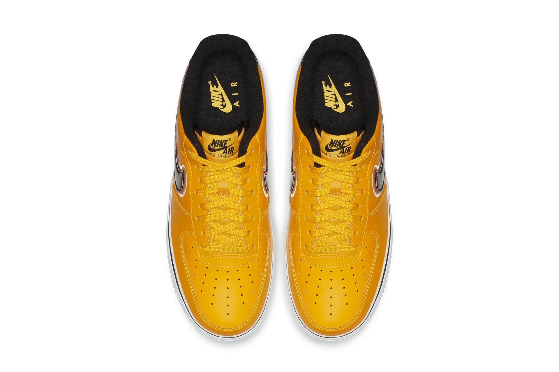 Nike Air Force 1 Low NBA Los Angeles Lakers LA colorway yellow black colorway sneaker release date info price details basketball team colors