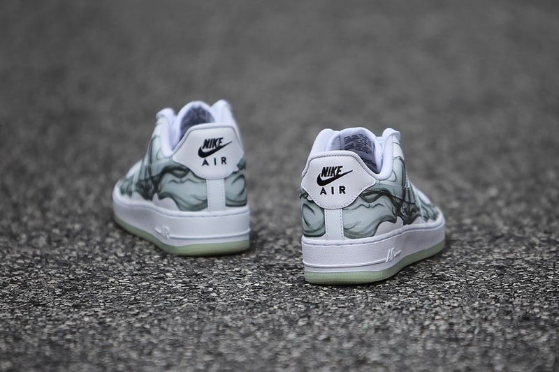 Nike Air Force 1 QS "Skeleton" Release Info date colorway sneaker halloween october 2018 print white purchase