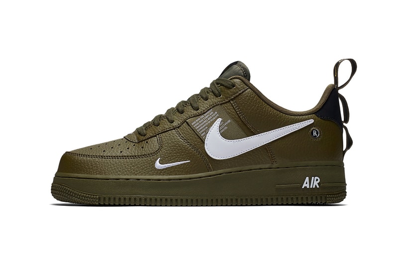 Nike Air Force 1 Low Utility Olive Canvas release info sneakers green leather sneakers