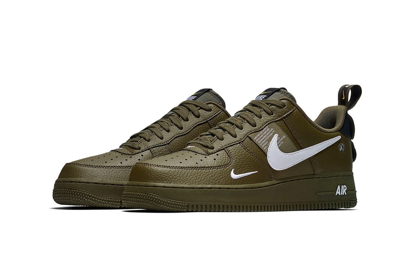 Nike Air Force 1 Low Utility Olive Canvas release info sneakers green leather sneakers