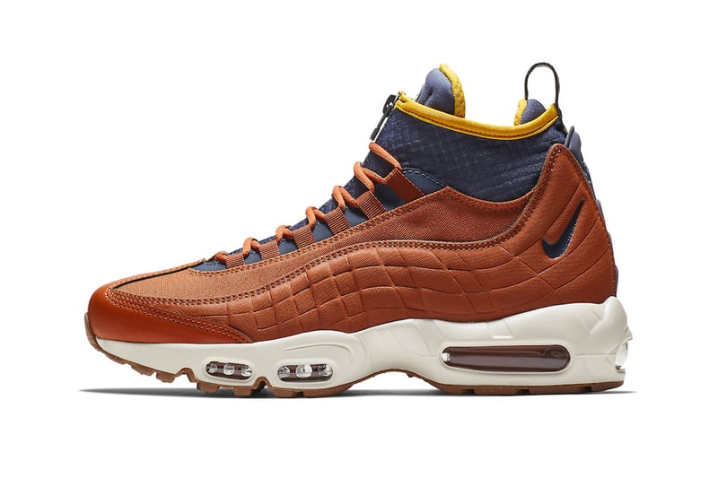 Nike Air Max 95 Sneakerboot Dark Russet Thunder Blue light bone yellow release info