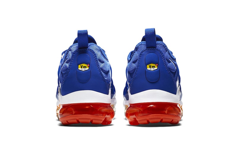 Nike Air VaporMax Plus Game Royal total orange sneakers 2018 release date info colorway purchase price sneakers kicks footwear tech airbag nike sportswear NSW NikeLab
