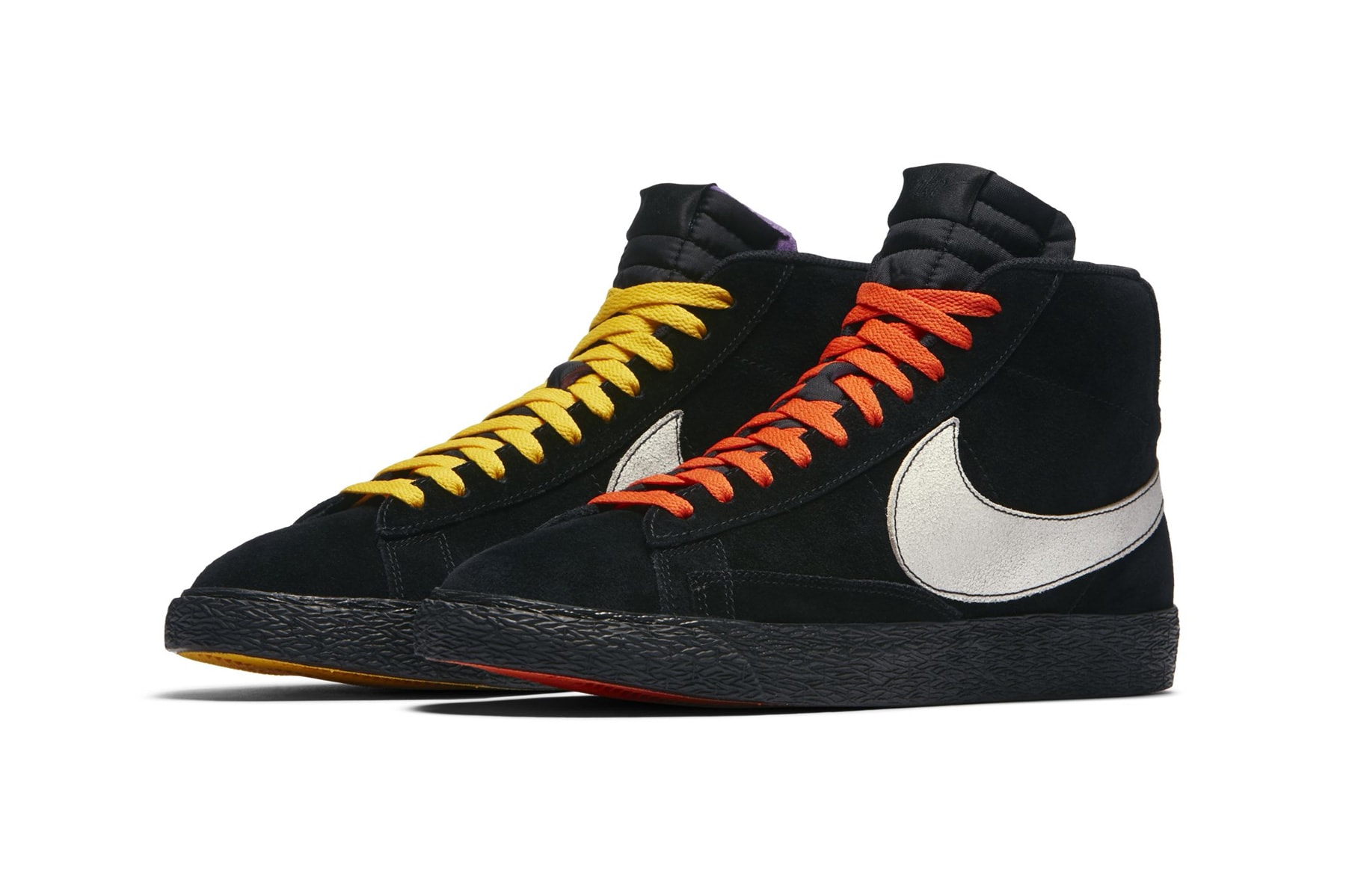 Nike Blazer Mid LA Lakers vs. NY Knicks los angeles new york nba colorway mismatched sneaker release date info price purchase