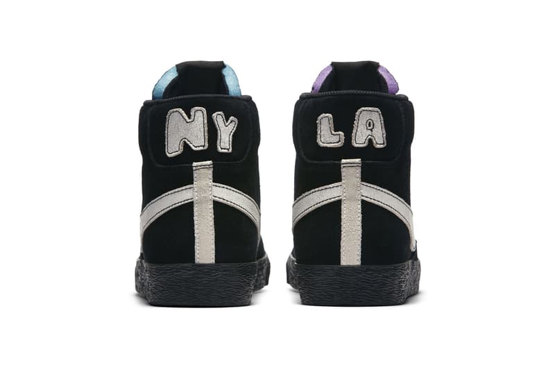 Nike Blazer Mid LA Lakers vs. NY Knicks los angeles new york nba colorway mismatched sneaker release date info price purchase