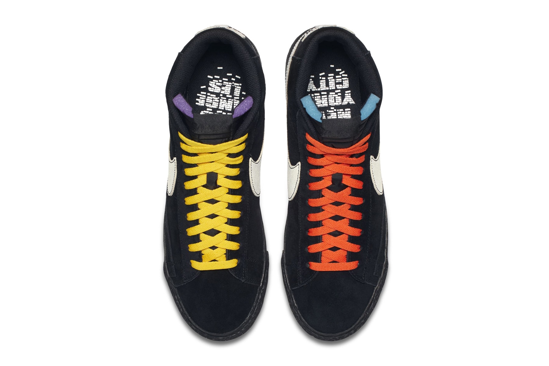 Nike Blazer Mid LA Lakers vs. NY Knicks los angeles new york nba colorway mismatched sneaker release date info price purchase