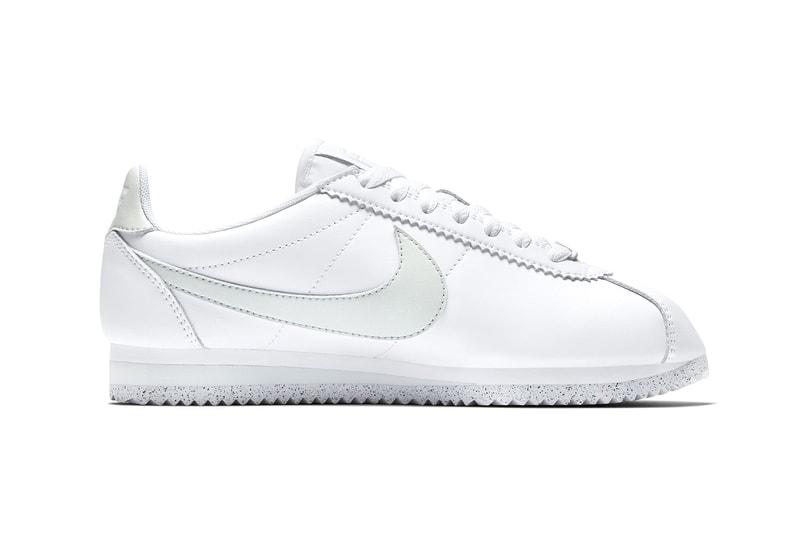 Nike Cortez Flyleather Sustainable Sustainability synthetic hybrid material white light silver womens