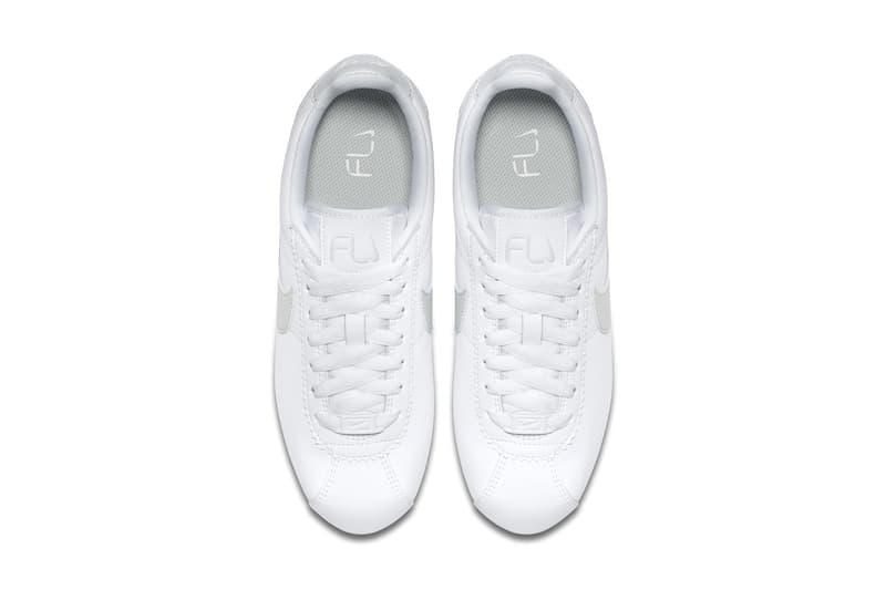 Nike Cortez Flyleather Sustainable Sustainability synthetic hybrid material white light silver womens
