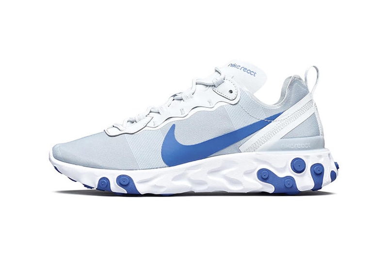 Nike React Element 55 Racer Blue sneakers kicks shoes nike react undercover flywire crepes trainers technology fashion footwear colors blue colours react element