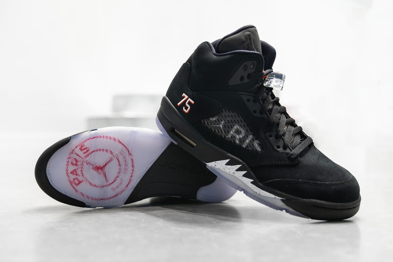 jordan brand paris saint germain collection exclusive look 2018 2019 football boots sneakers apparel air jordan 5 air jordan 1
