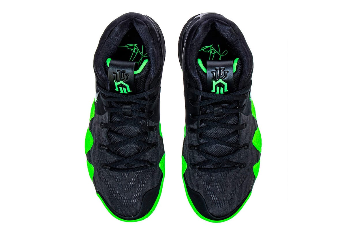 kyrie 4s black and green