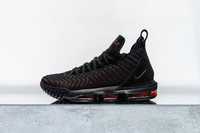 nike lebron 16 nike basketball lebron james footwear black red 2018 los angeles lakers nba