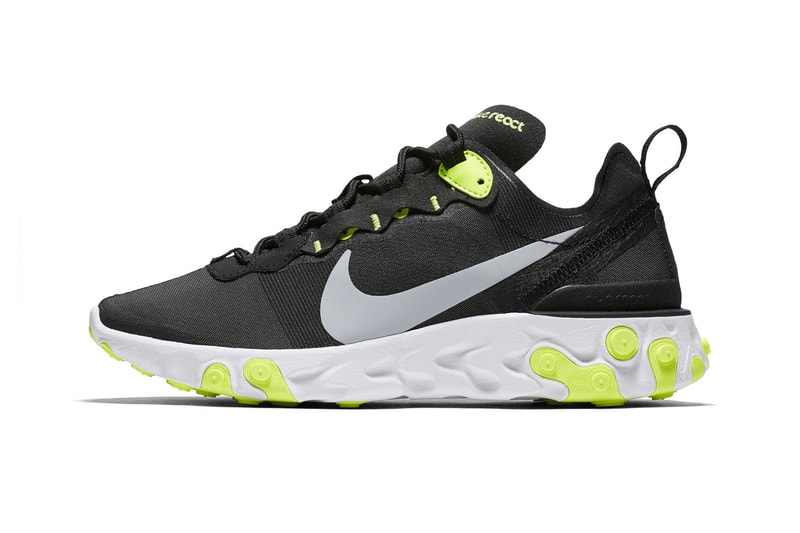 Nike React Element 55 Black Volt Release Date White Silver Grey Info
