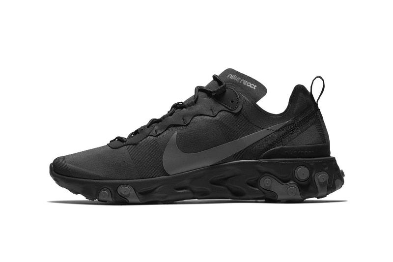 nike react element 55 triple black 2018 footwear nike sportswear