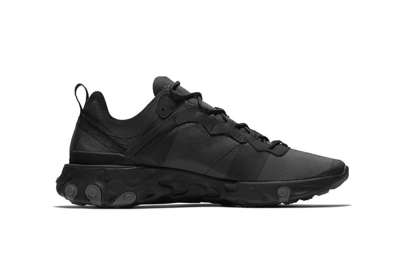 nike react element 55 triple black 2018 footwear nike sportswear