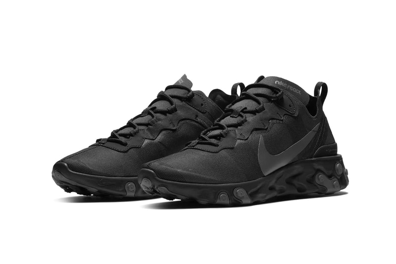 nike react element 55 triple black 2018 footwear nike sportswear