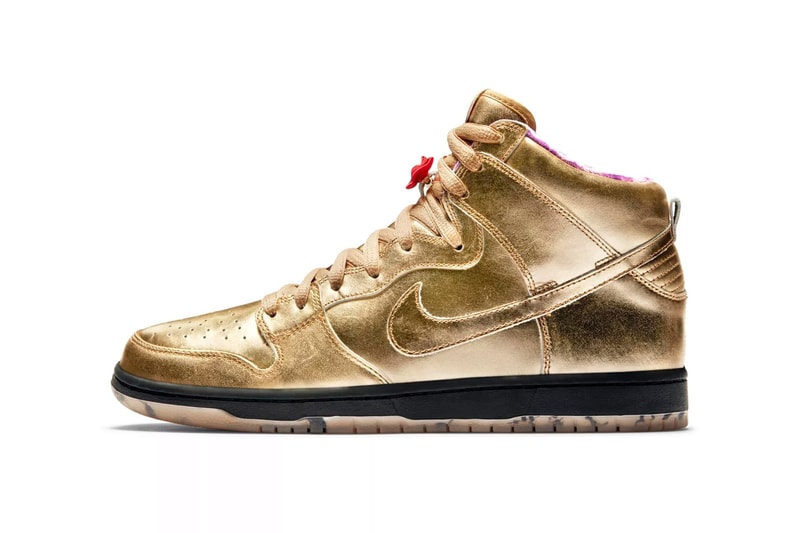 nike sb dunk high humidity release date 2018 september footwear gold black purple red