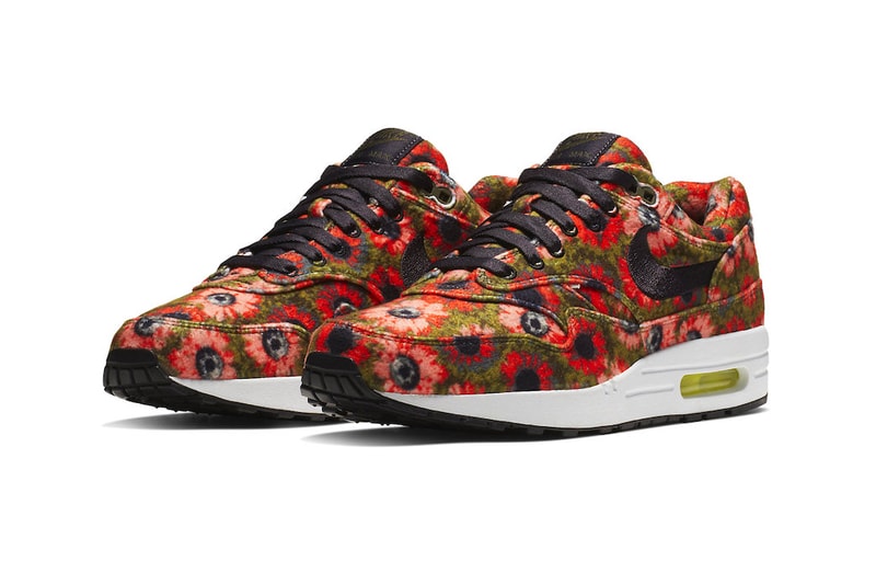 Nike Air Max 1 "Floral Mowabb" Pack release date info sneaker Black/Black-Flash Crimson-Faded Spruce 858876-003 colorway