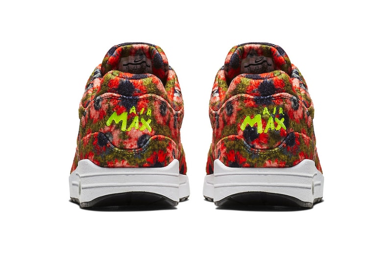Nike Air Max 1 "Floral Mowabb" Pack release date info sneaker Black/Black-Flash Crimson-Faded Spruce 858876-003 colorway