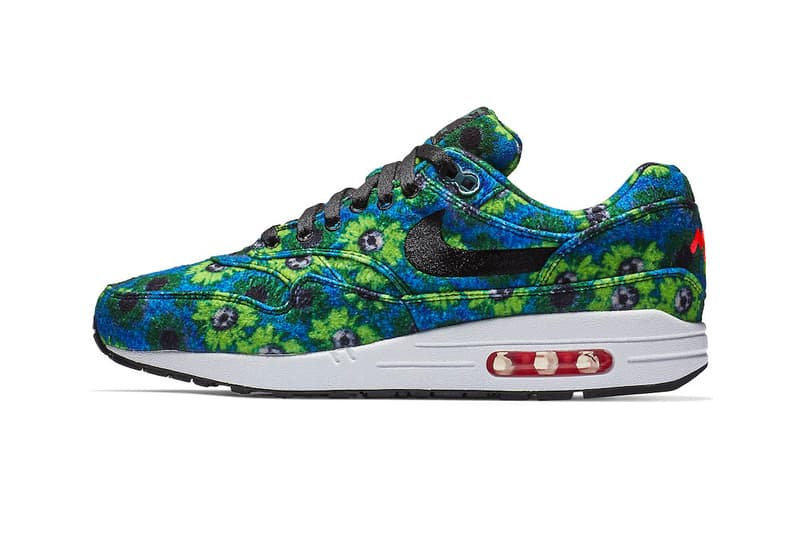 Nike Air Max 1 "Floral Mowabb" Pack release date info sneaker Black/Black-Flash Crimson-Faded Spruce 858876-003 colorway