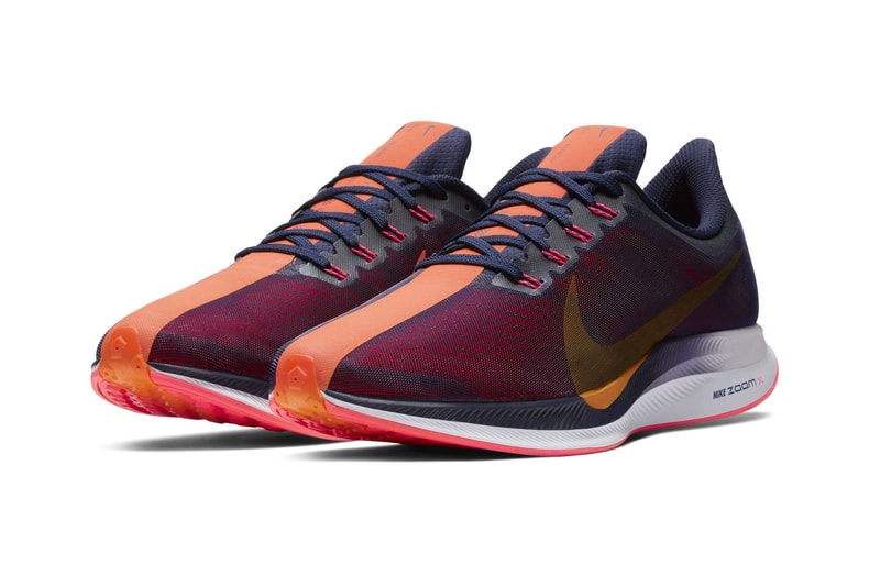Nike Zoom Pegasus 35 Turbo Release Blackened Blue Orange Peel Flash Crimson Black Moon Particle White colorway sneaker date price info purchase