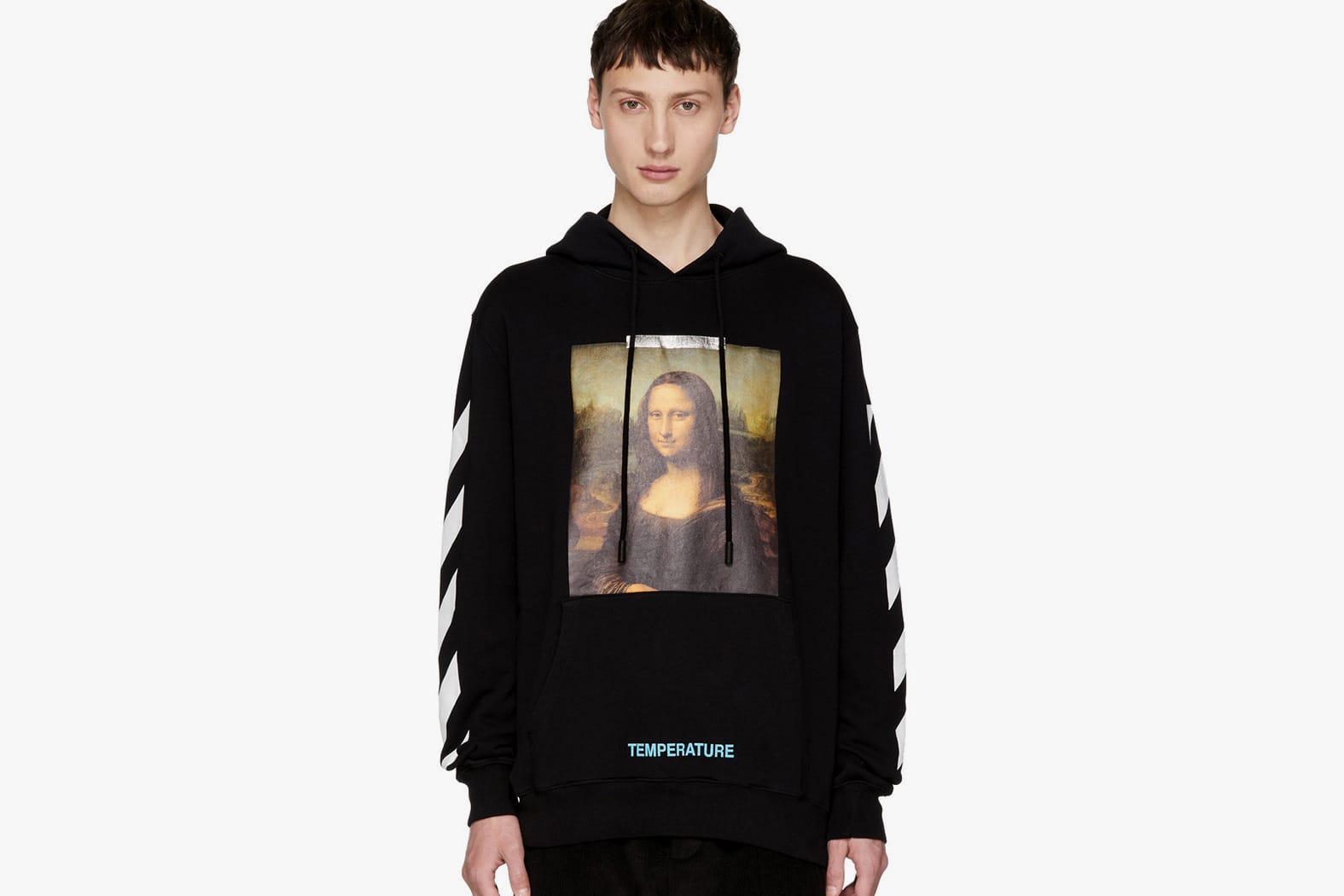 Mens Clothing Activewear gym and workout clothes Hoodies Off-White c/o Virgil Abloh Mona Lisa Print Cotton Hoodie in White for Men 