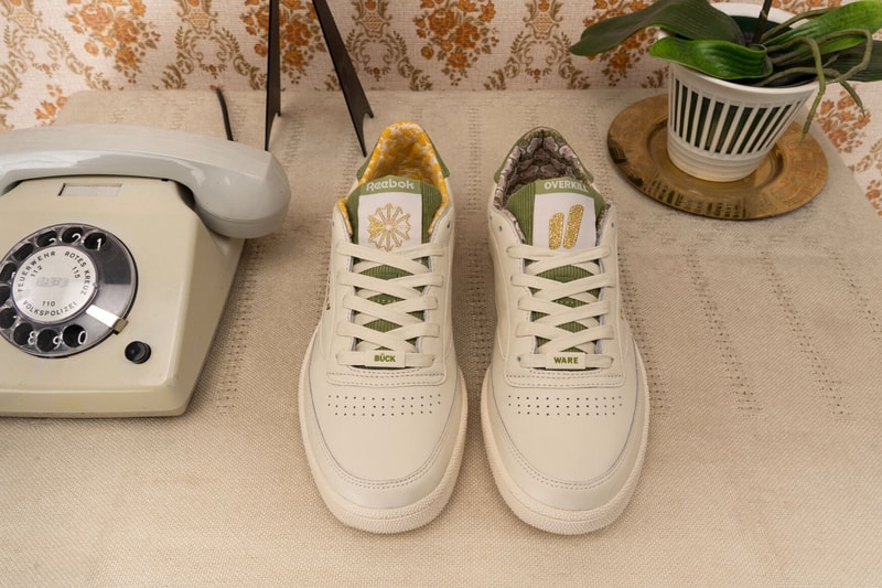 Overkill Reebok Classic Berlin 1985 white green sneakers shoes september 2018 club c 85 buckware t shirt socks lookbook capsule collaboration