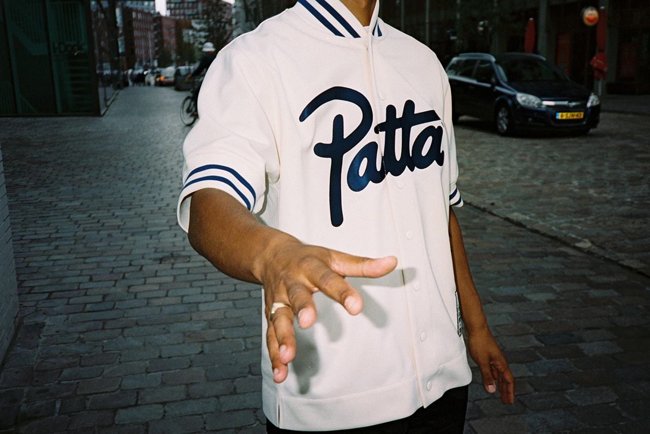 Patta Mitchell Ness Fall Winter 2018 Collection Collab Collaboration Cop Purchase Buy Lookbook autumn shit jacket satin white
