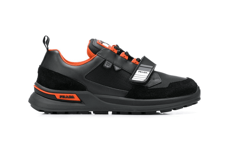 prada fall winter 2018 technical chunky strap sneaker blue green black white colorway drop release buy sell purchase mens
