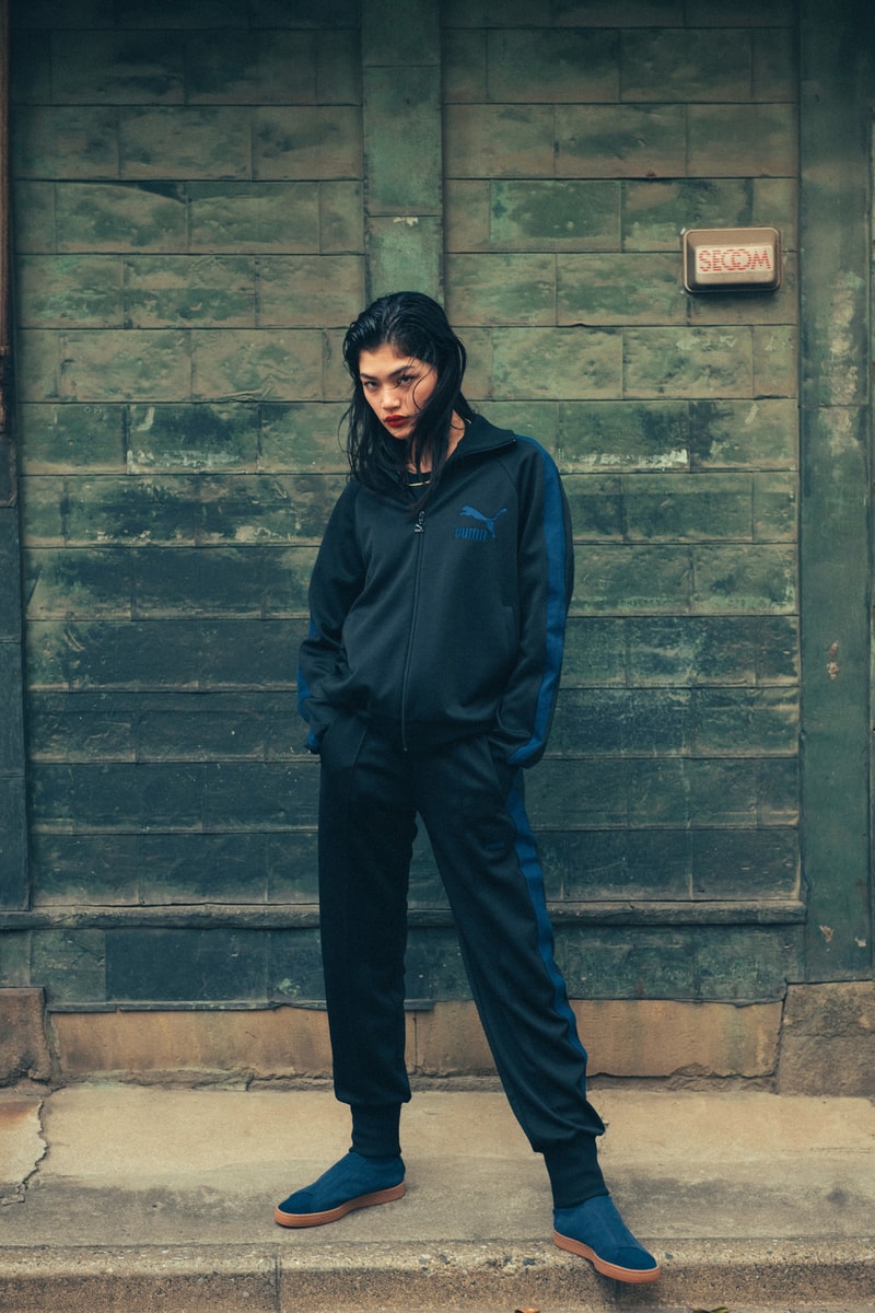 puma poggy motofumi kogi the man collaboration suede sneaker 50 anniversary tracksuit jacket pants tee shirt drop release date info collection september 15 2018 japan